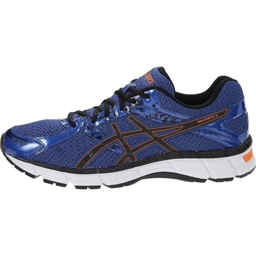 Asics Gel Excite 3 Mens Running Sneaker Blue/Black/Orange Size 13 NEW IN BOX - Picture 2 of 5